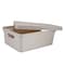 Simplify Storage Tote W/ Lid, 10-7/8 in L x 14-1/2 in W x 10-7/8 in H, Ivory, Plastic 25924-IVORY - alternate 2